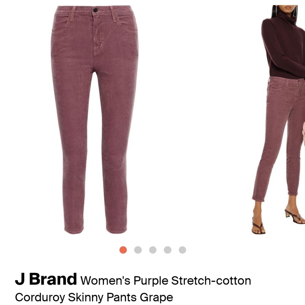 J brand mauve velvet jeans